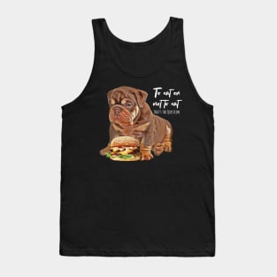 Bulldog Puppy and Hamburger Tank Top